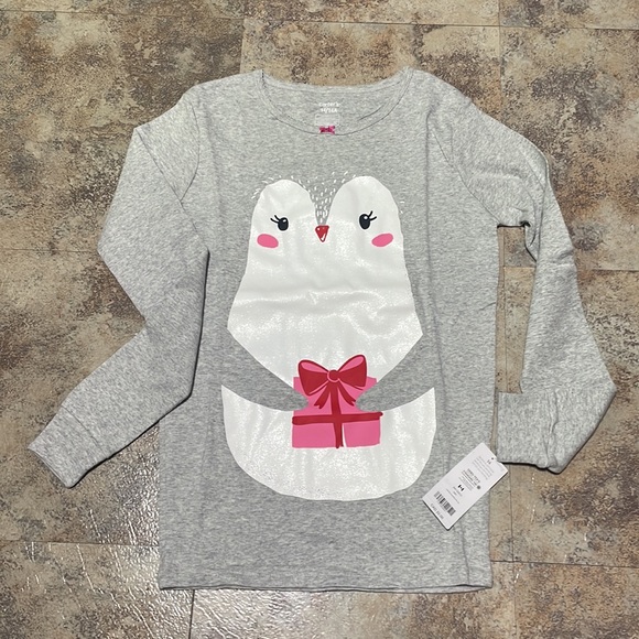 Carters big girl pajama set penguin fleece pants - Picture 3 of 4